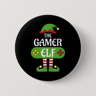 Badge Rond 5 Cm Gamer Elf Christmas Famille du groupe de jumelage