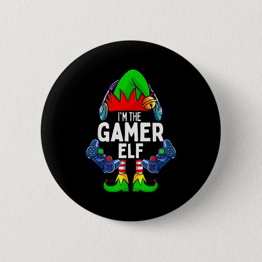 Badge Rond 5 Cm Gamer Elf Matching Family Christmas  (Devant)