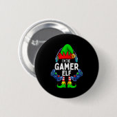 Badge Rond 5 Cm Gamer Elf Matching Family Christmas  (Devant & derrière)