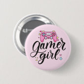 Badge Rond 5 Cm Gamer fille (Devant & derrière)