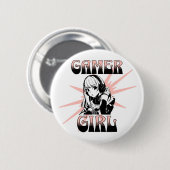 Badge Rond 5 Cm Gamer fille | Jeux (Devant & derrière)