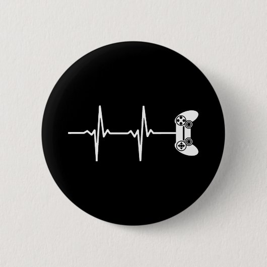 Badge Rond 5 Cm Gamer Heartbeat (Devant)