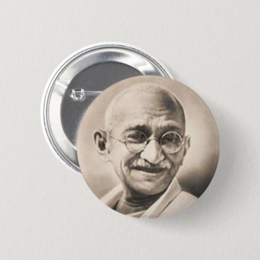 Badge Rond 5 Cm Gandhi (Devant & derrière)