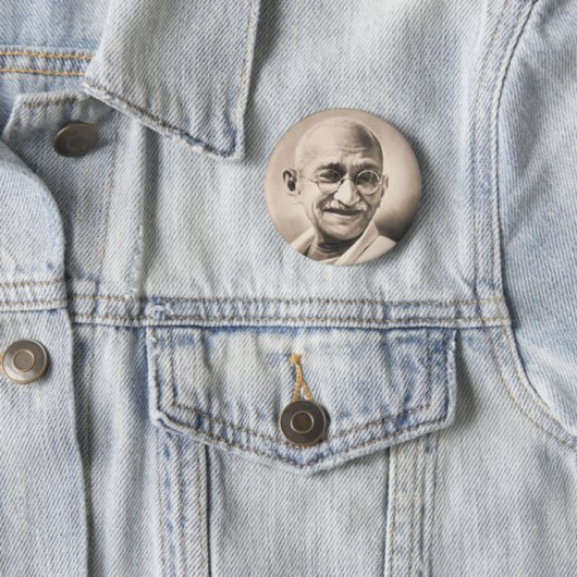 Badge Rond 5 Cm Gandhi (En situation)