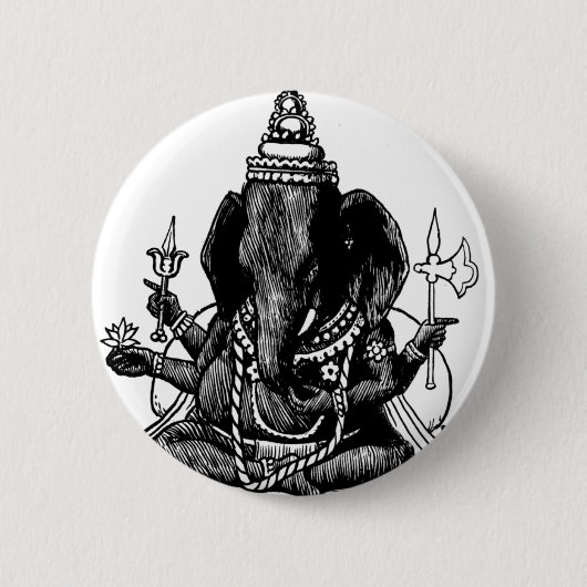 Badge Rond 5 Cm Ganesh (Devant)