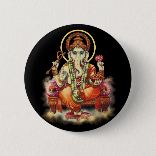 Badge Rond 5 Cm Ganesh (Devant)