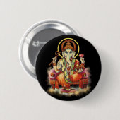 Badge Rond 5 Cm Ganesh (Devant & derrière)