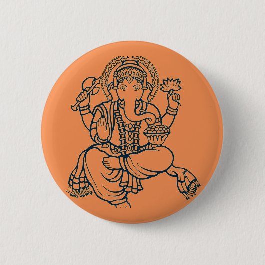 Badge Rond 5 Cm Ganesh (Devant)