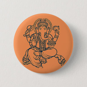 Badge Rond 5 Cm Ganesh