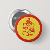 Badge Rond 5 Cm Ganesha (Devant & derrière)