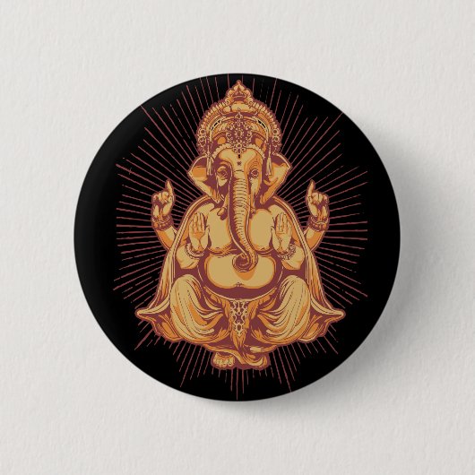 Badge Rond 5 Cm Ganesha (Devant)