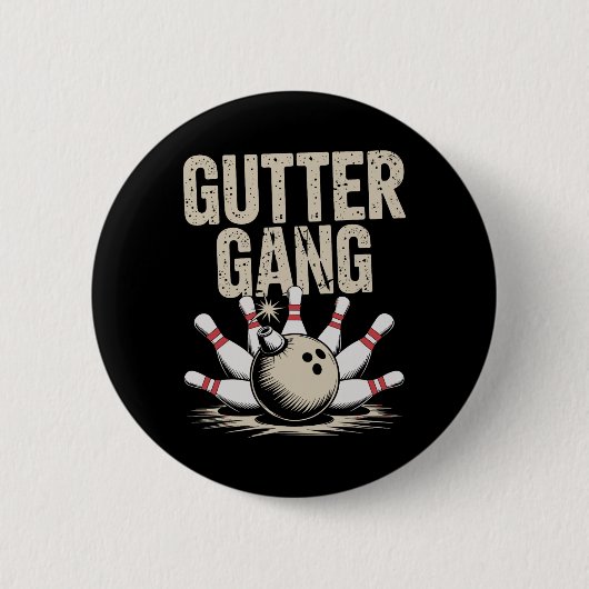 Badge Rond 5 Cm Gang des gouttières Bowling 1  (Devant)
