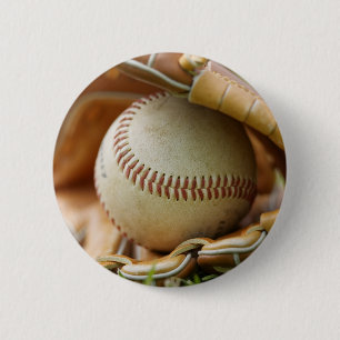 Badge Rond 5 Cm Gant et balle de baseball