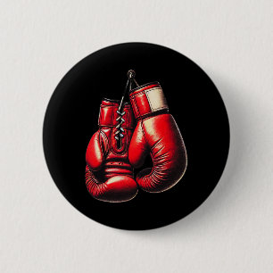 Badge Rond 5 Cm Gants de boxe Rouge Boxe Sport Boxeur Kickboxing