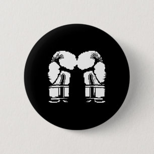 Badge Rond 5 Cm Gants de kickboxing Pixel Art Sanda 