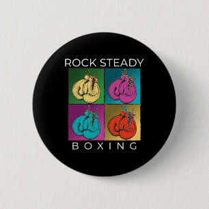 Badge Rond 5 Cm Gants multicolores Rock Steady Boxing