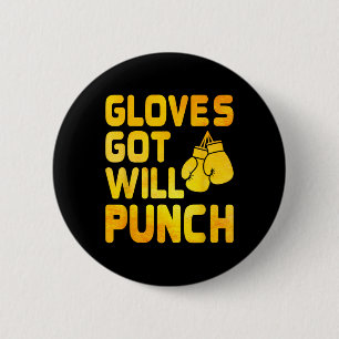 Badge Rond 5 Cm Gants Seront Punch Boxer Sports Force Gym À