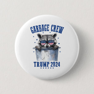 Badge Rond 5 Cm Garbage Crew Trump 2024 Président 47 Trump 2024 Me