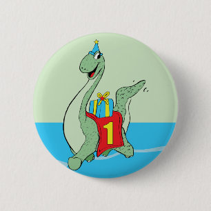 Badge Rond 5 Cm Garçon, 1er anniversaire Dinosaur