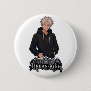 Badge Rond 5 Cm Garçon Anime Esthétique Roi Urbain - Bouton Rond P