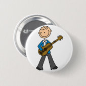 Badge Rond 5 Cm Garçon avec le bouton de guitare (Devant & derrière)