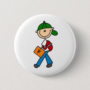 Badge Rond 5 Cm Garçon avec sac à dos