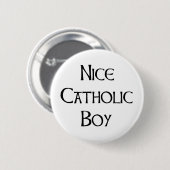 Badge Rond 5 Cm garçon catholique gentil (Devant & derrière)