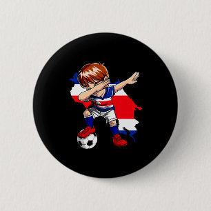 Badge Rond 5 Cm Garçon costaricien de football Dabbing Costa Rica
