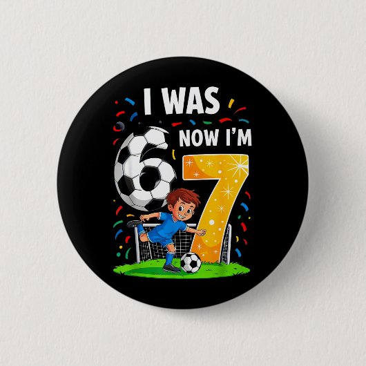 Badge Rond 5 Cm Garçon d'anniversaire j'avais 6 ans maintenant j'a (Devant)