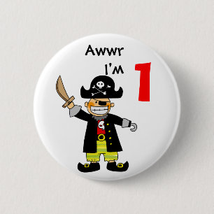 Badge Rond 5 Cm Garçon de 1 an de pirate