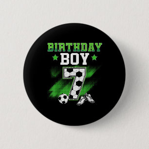 Badge Rond 5 Cm Garçon de 7 ans pour anniversaire Football Sport 7