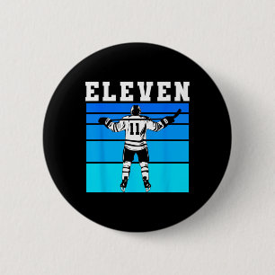 Badge Rond 5 Cm Garçon de hockey 11e anniversaire Onze Hockey sur