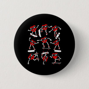 Badge Rond 5 Cm Garçon de la Saint-Valentin en patins à roulettes