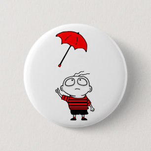 Badge Rond 5 Cm Garçon de parapluie