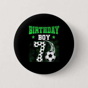 Badge Rond 5 Cm Garçon drôle de 7 ans thème foot anniversaire 7 an