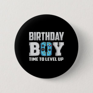 Badge Rond 5 Cm Garçon Il est temps de passer au niveau supérieur