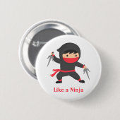 Badge Rond 5 Cm Garçon mignon de Ninja avec des armes de Sai pour (Devant & derrière)