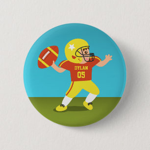 Badge Rond 5 Cm Garçon mignon du football avec le casque et les