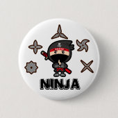 Badge Rond 5 Cm Garçon noir de Ninja (Devant)