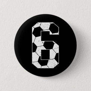 Badge Rond 5 Cm Garçons 6e Anniversaire Enfant Footballeur Footbyl
