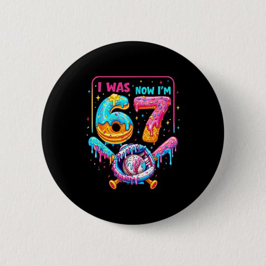 Badge Rond 5 Cm Garçons 7e anniversaire J'avais 6 ans maintenant j (Devant)