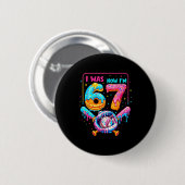 Badge Rond 5 Cm Garçons 7e anniversaire J'avais 6 ans maintenant j (Devant & derrière)