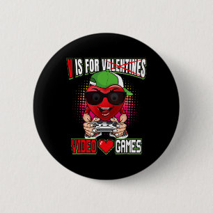 Badge Rond 5 Cm Garçons Adolescents Saint-Valentin V est pour les