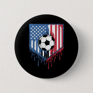 Badge Rond 5 Cm Garçons de football drôles de crème glacée patriot