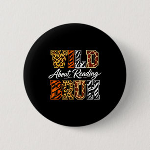 Badge Rond 5 Cm Garçons drôle animal sauvage à propos de la lectur