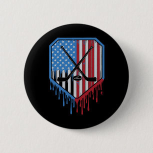 Badge Rond 5 Cm Garçons drôles de hockey au gout d'égouttement de