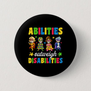 Badge Rond 5 Cm Garçons Enfants Autisme Handicap Sensibilisation