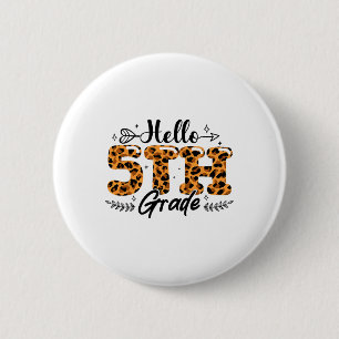 Badge Rond 5 Cm Garçons Filles Retour à l'école Bonjour 5e année L