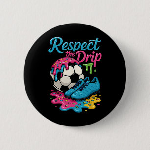 Badge Rond 5 Cm Garçons Filles Soccer Drip Crème Glacée Drip Avec 