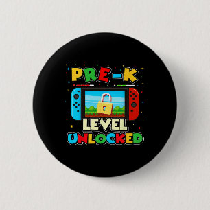 Badge Rond 5 Cm Garçons gamers niveau pré-maternelle débloqué Ck p